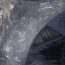 Pluie sur Paris // Technique mixte et collage sur bois // 40 x 80 cm