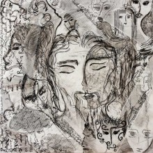 Requiem // Technique mixte et collage sur bois // 80 x 80 cm