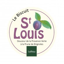 Conception graphique de l'étiquette du Biscuit Saint Louis de Lafitau